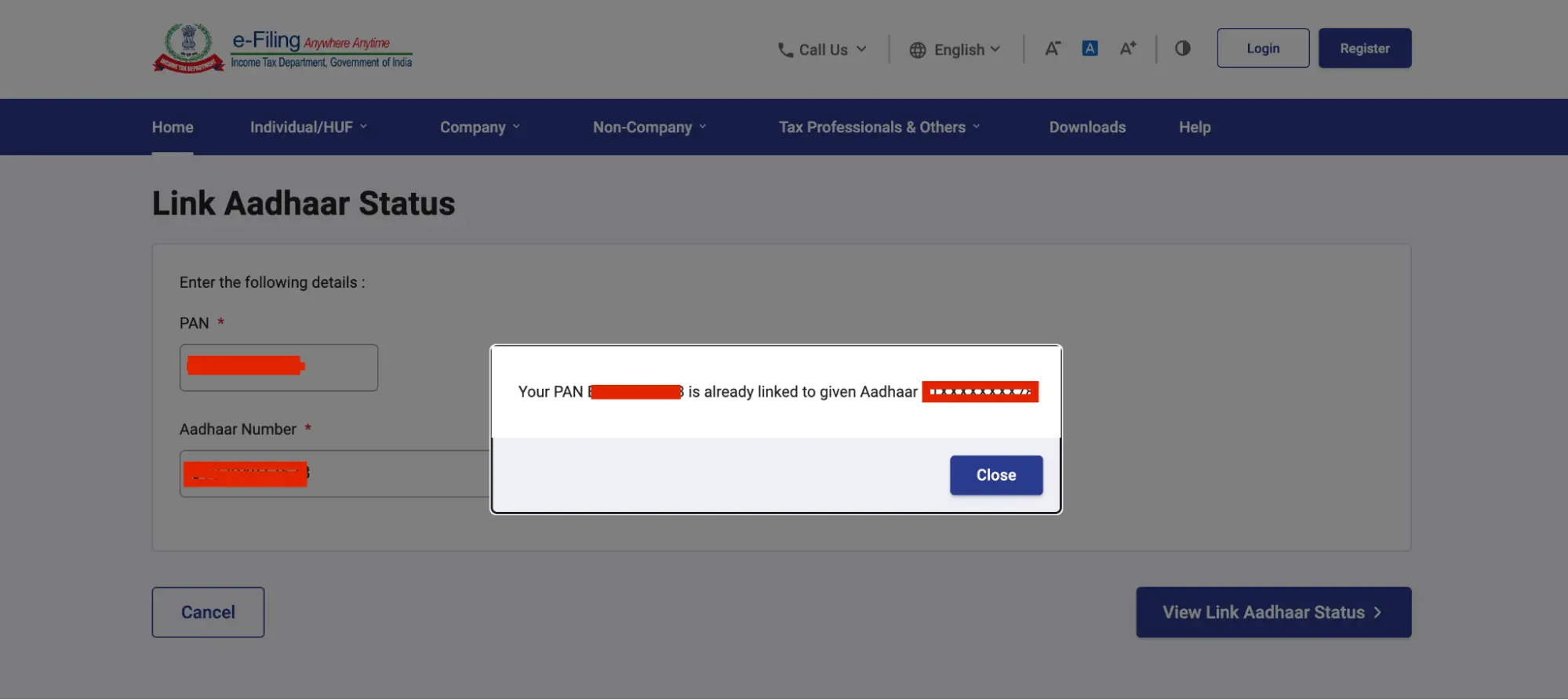 Check Aadhaar Pan Link Status Online Updated