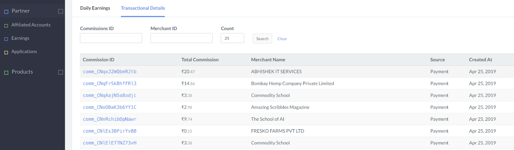 partner transactions