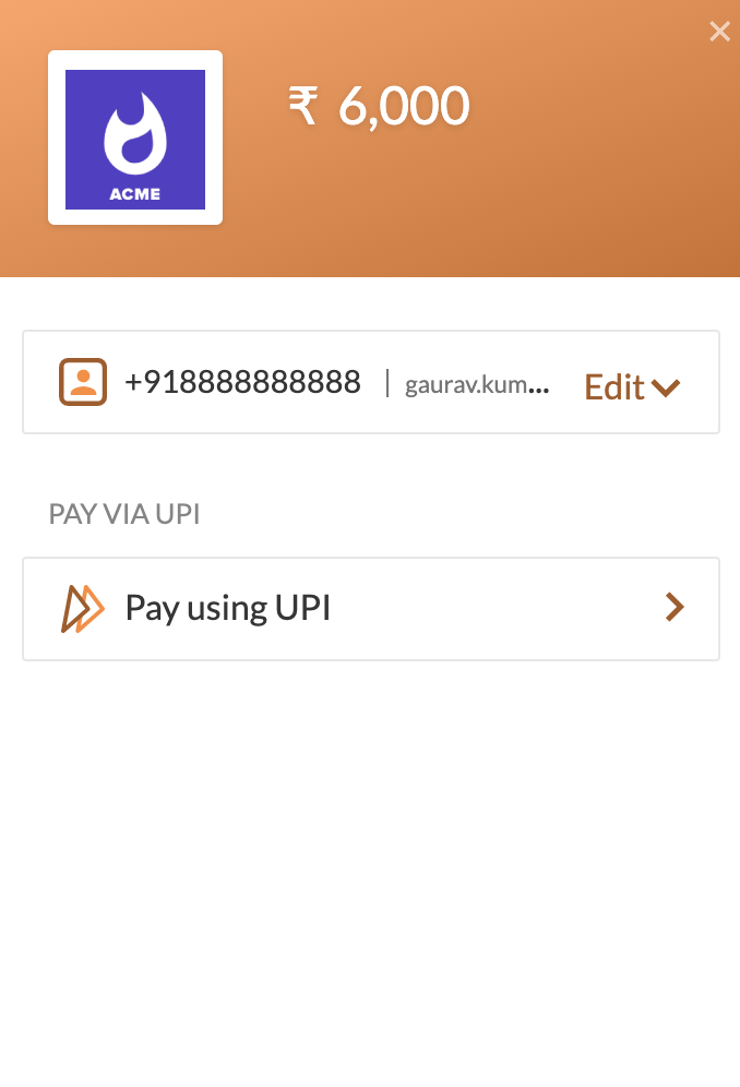 show only UPI on checkout