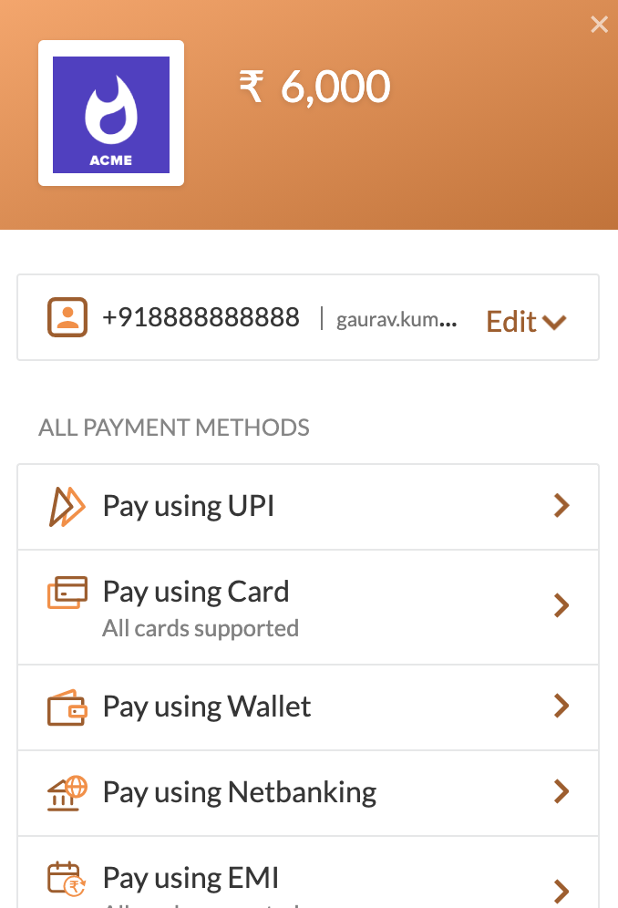 reorder payment methods