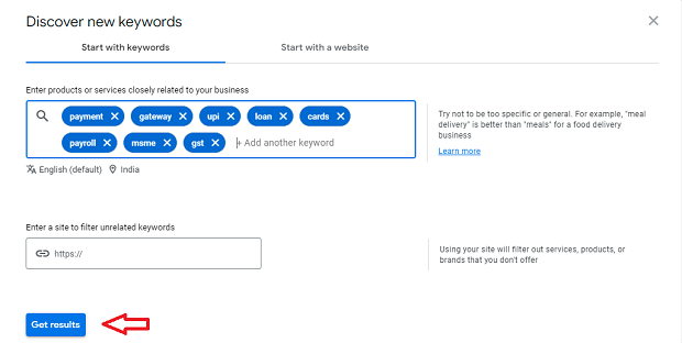 find keywords using seed