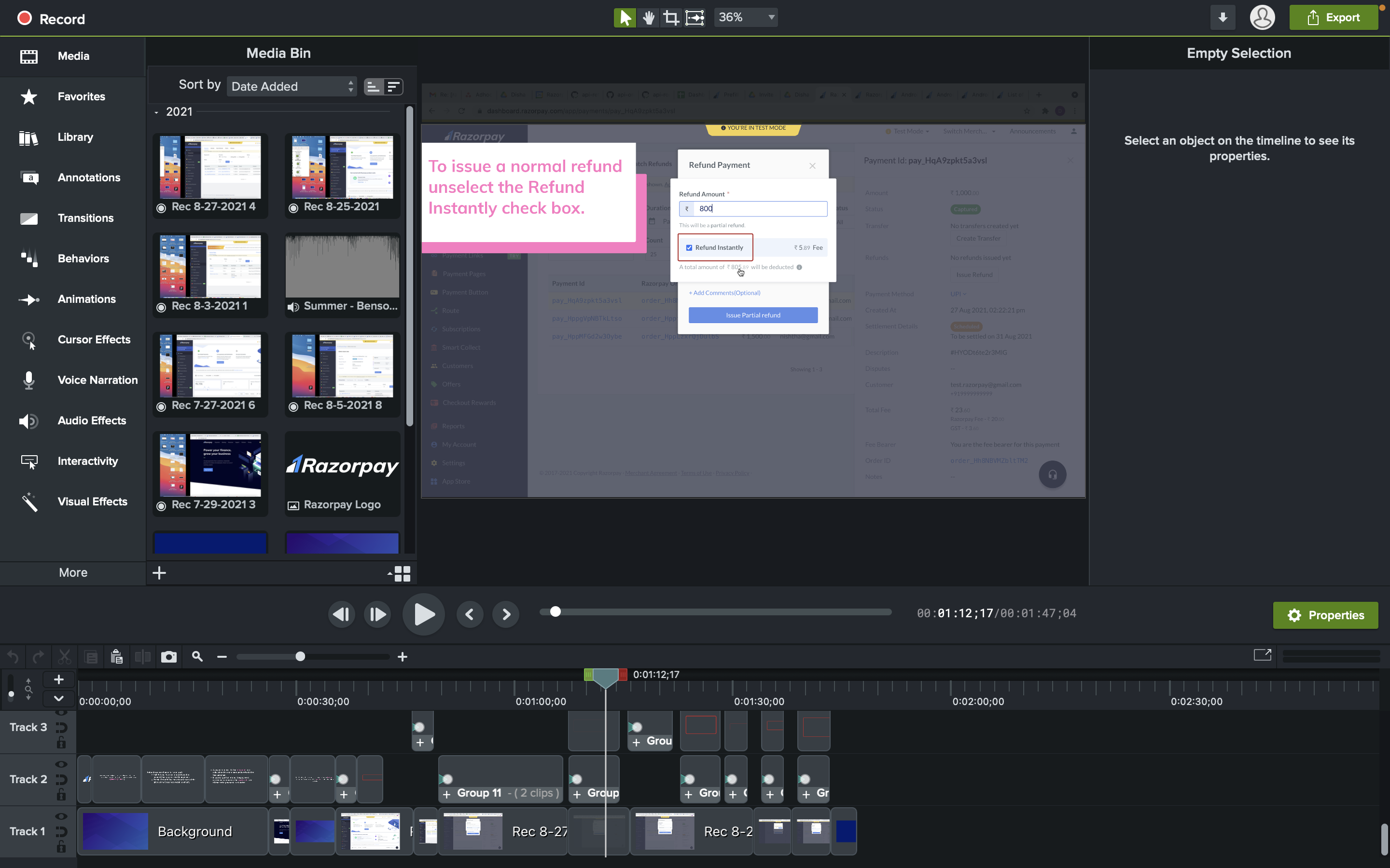 TechSmith Camtasia for video creation