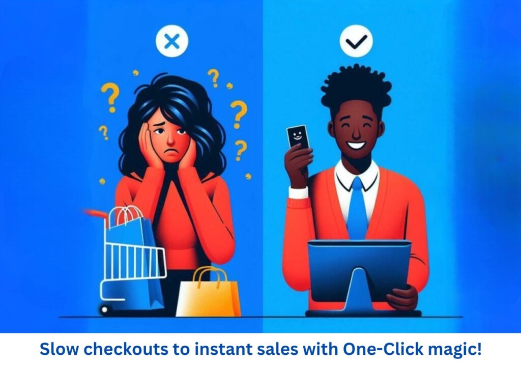 with and without one-click checkout